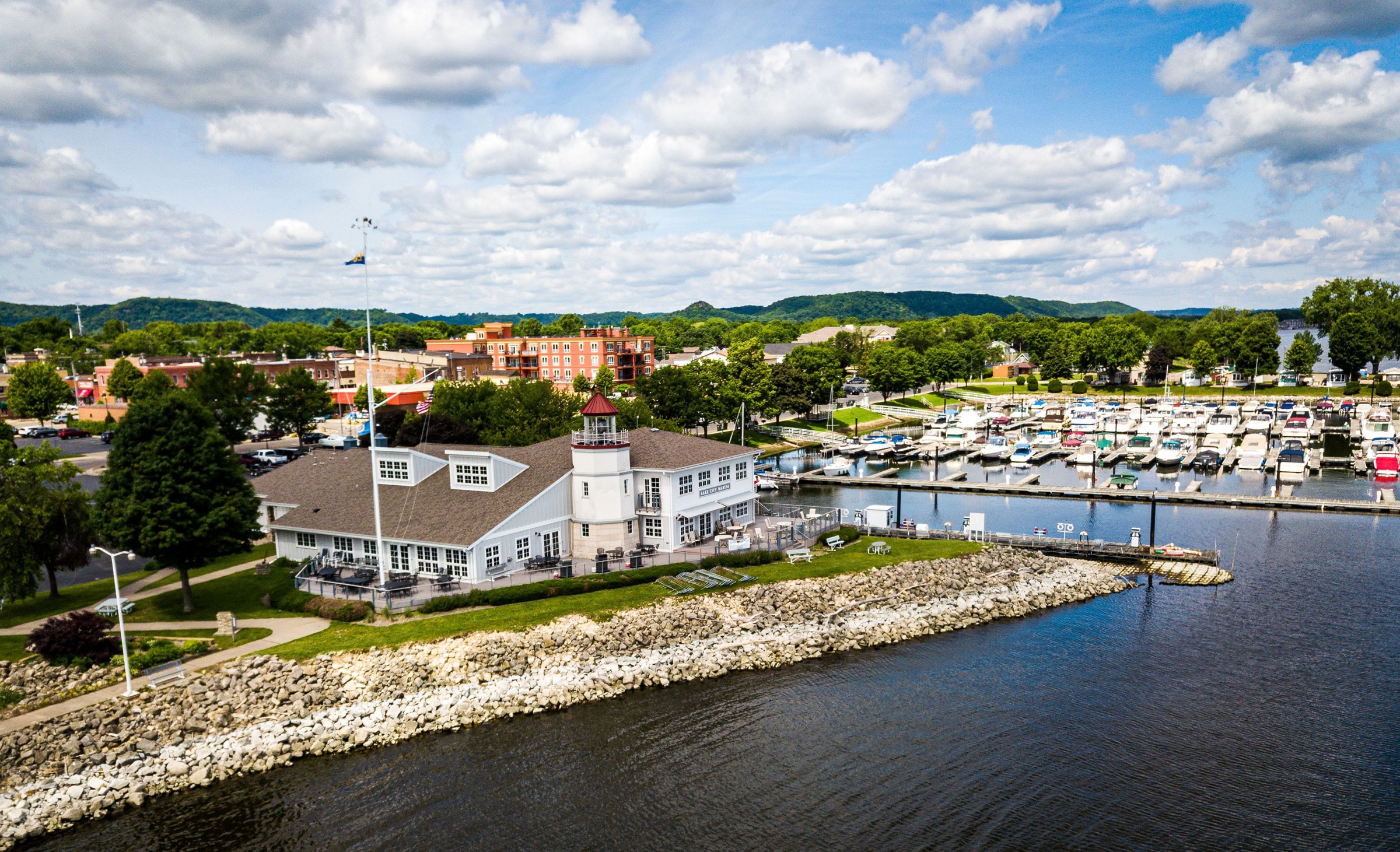 Lake City, MN - Chamber of Commerce - Lighthouse Drone View